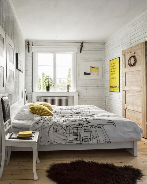 dormitorio rústico decorado en color blanco