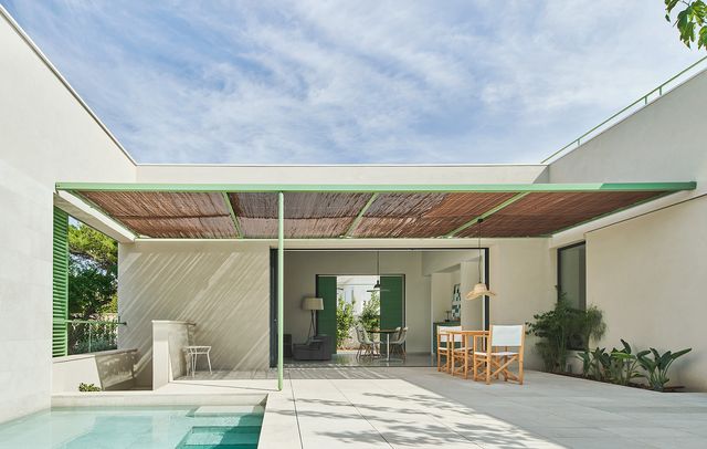 casa mallorca moderna patio piscina