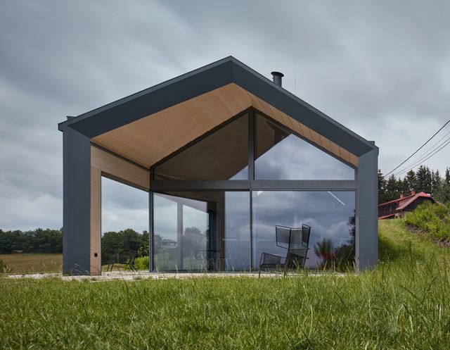 casa de campo modular corcho hormigón arquitectura moderna