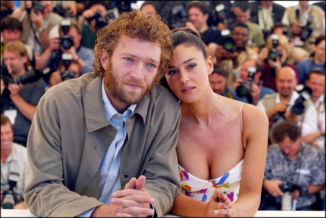 france   may 24  55th cannes film festival photo call of irreversible in cannes, france on may 24, 2002 vincent cassel, monica bellucci  photo by pool benainousduclosgamma rapho via getty images