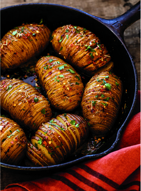 cast iron hasselback potatoes