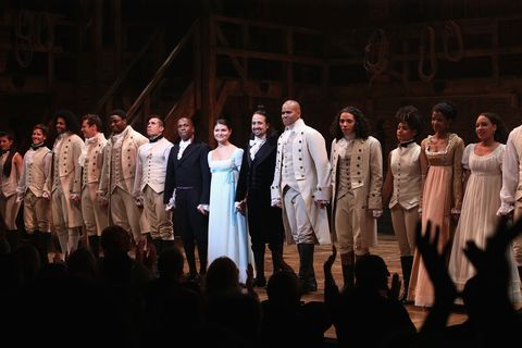 "hamilton" broadway opening night   arrivals and curtain call