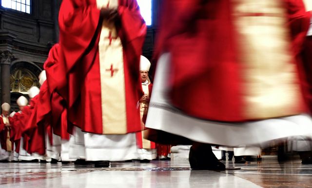 cardinals arrive, prior to attend a mass celebrated by the pope, for the cardinals and bishops who have died over the course of the year at the saint peter's basilica at the vatican on november 3, 2018 photo by tiziana fabi  afp        photo credit should read tiziana fabiafp via getty images