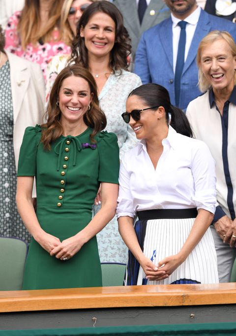 kate middleton and meghan markle at the wimbledon 2019 game