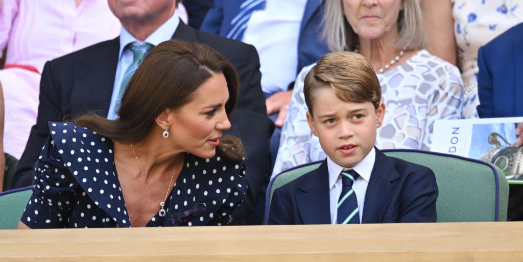Kate Middleton and Prince George Match In Navy Blue at Wimbledon