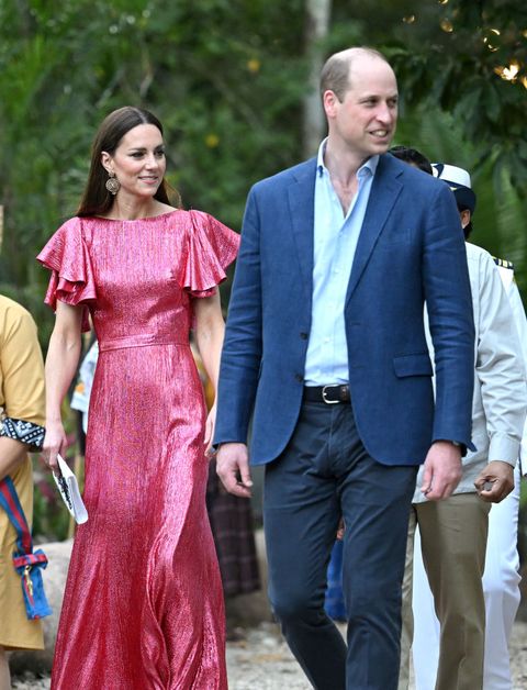 Kate Middleton Wears Hot Pink Vampire's Wife Gown in Belize