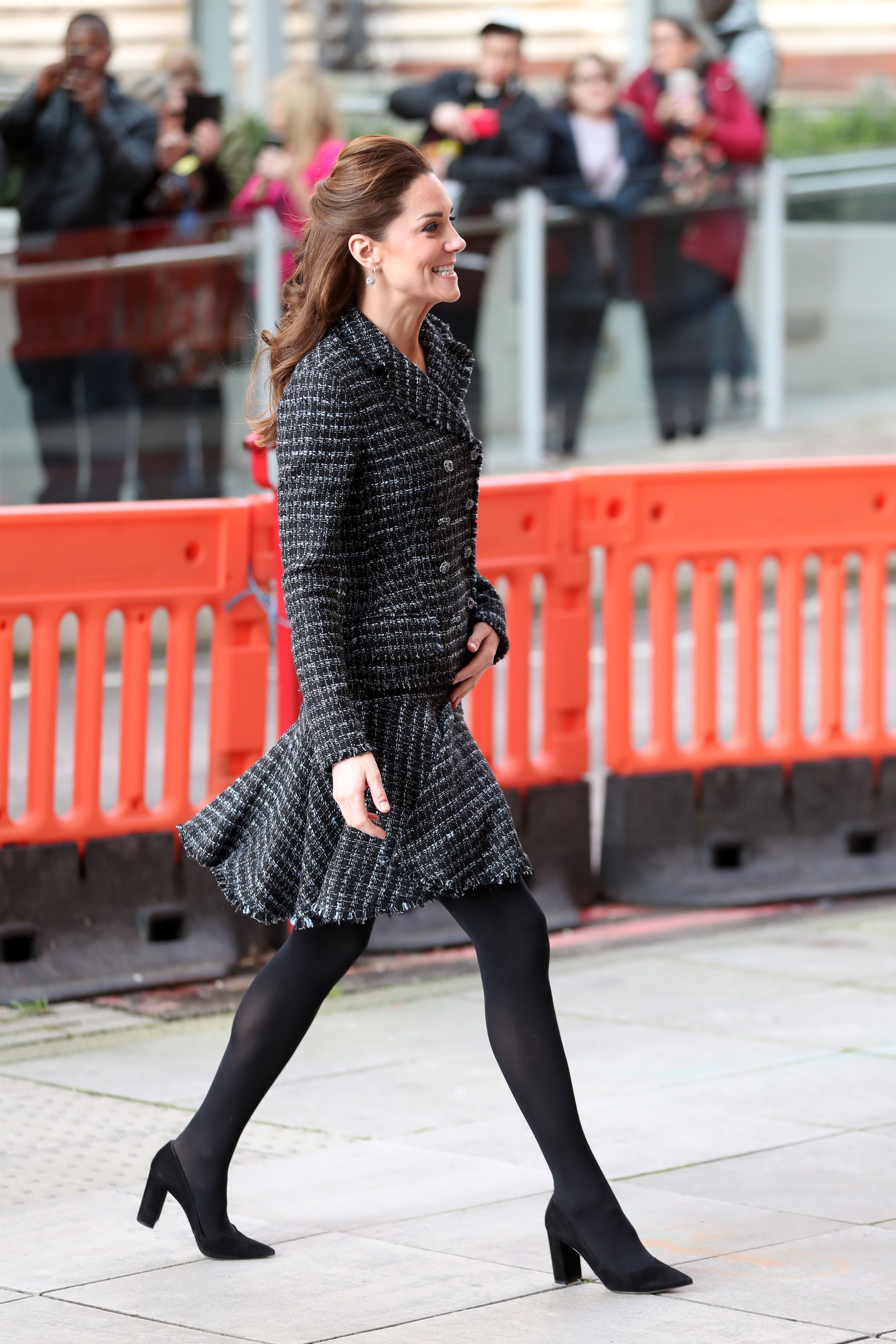 Cambridge steps out in tweed skirt suit 