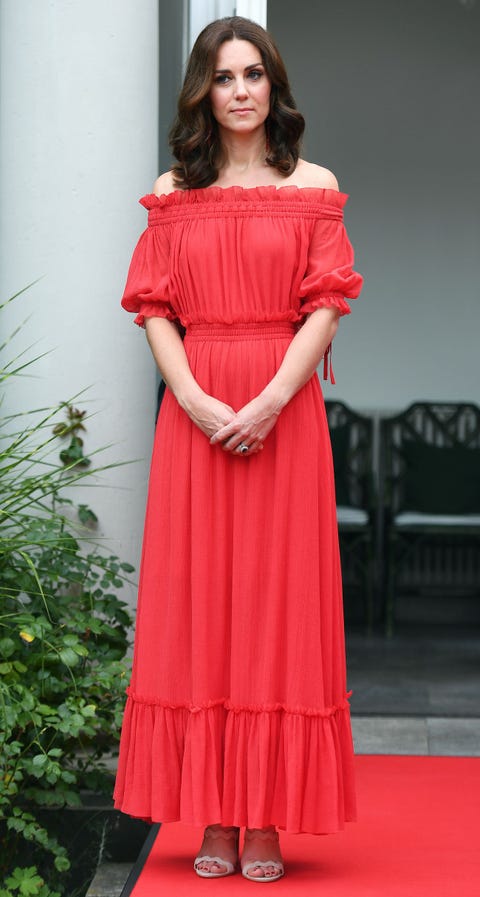 Kate Middleton Wears Red Alexander Mcqueen Dress For Her Mothers