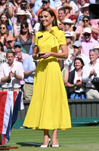 the duchess of cambridge attends the wimbledon women's singles final