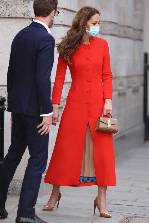 Kate Middleton Wears Red Coat With Tan, Kate Middleton Red Winter Coat Womens