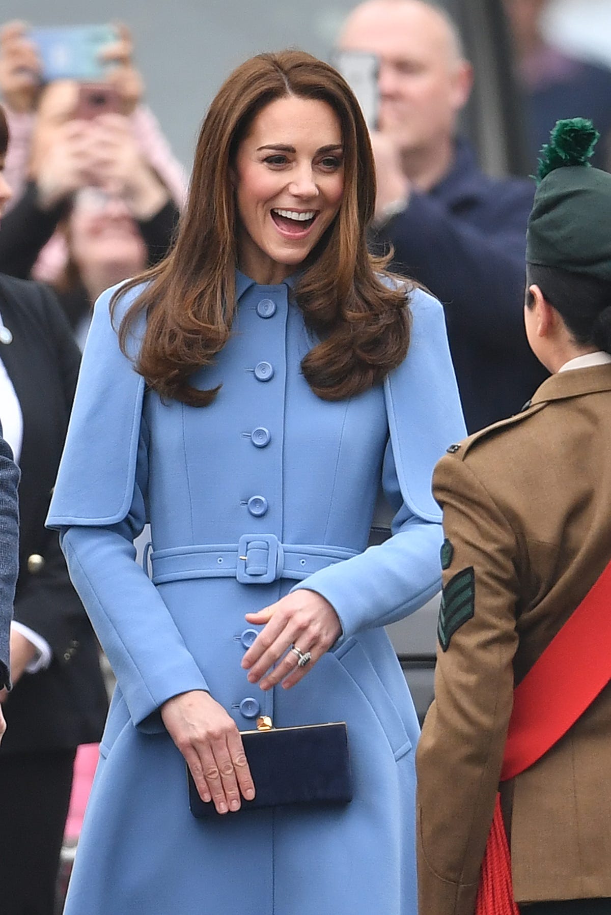 The Duchess Of Cambridge Steps Out In Royal Blue For Second Day In 