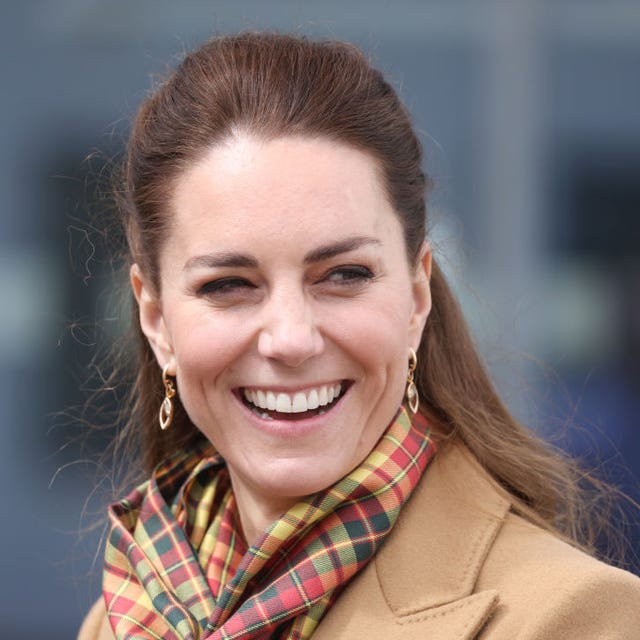 Kate Middleton Wears Wide Leg Trousers And Matching Overcoat Kate Middleton Wears Wide Leg Trousers And Matching Overcoat