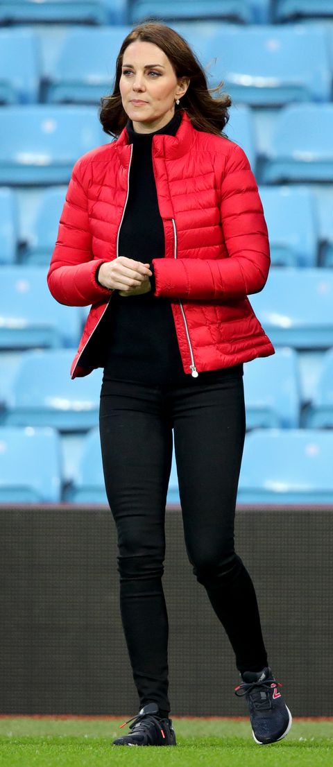 Kate Middleton wraps up in red puffer jacket in Buckinghamshire