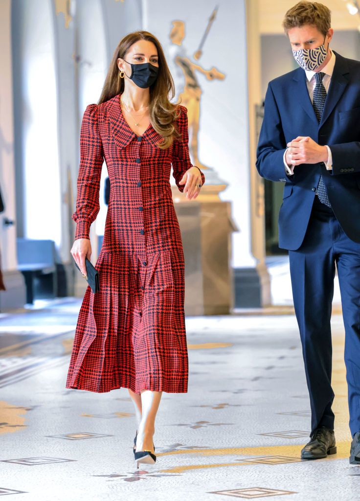 Kate Middleton Wears A Plaid Alessandra Rich Dress At V A