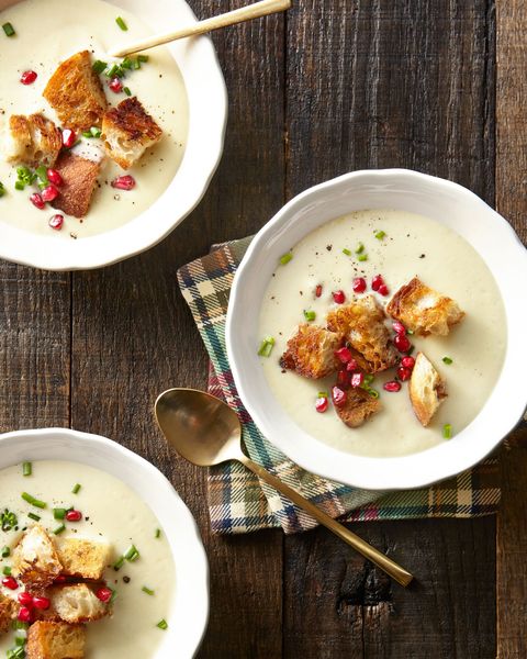 cauliflower bisque with brown butter croutons