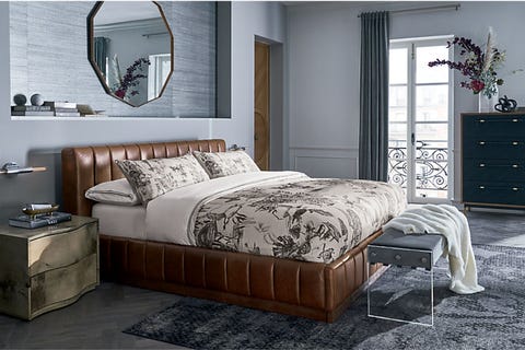 CB2 Leather Bed