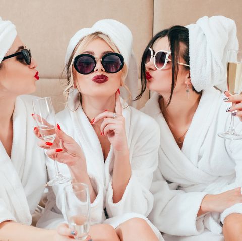 celebration spa congratulation women champagne