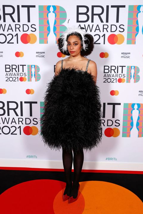london, england   may 11 celeste poses in the media room during the brit awards 2021 at the o2 arena on may 11, 2021 in london, england photo by jmenternationaljmenternational for brit awardsgetty images