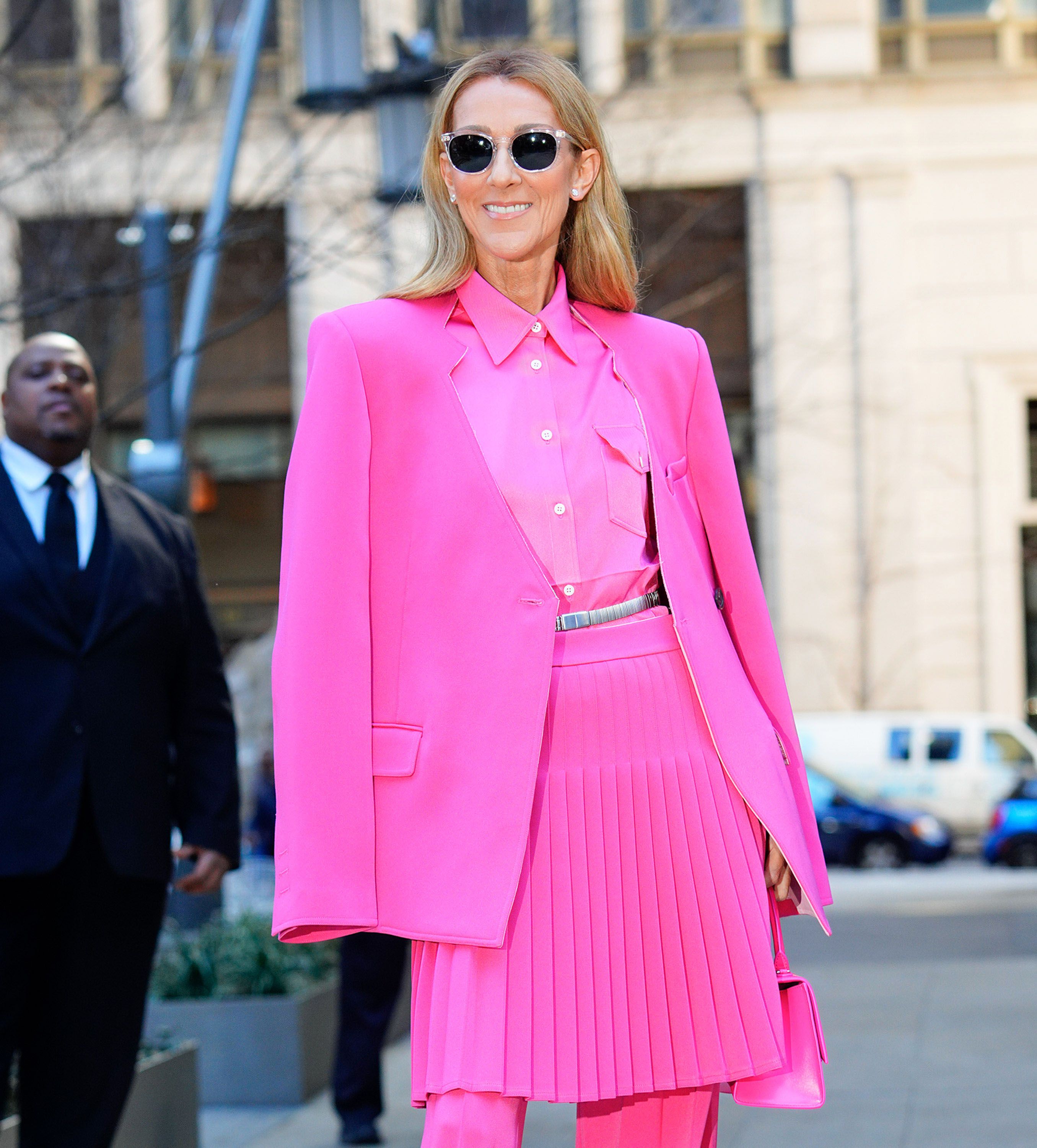 celine pink blazer