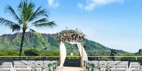 Aisle, Ceremony, Tree, Vacation, Palm tree, Walkway, Resort, Architecture, Building, Plant, 