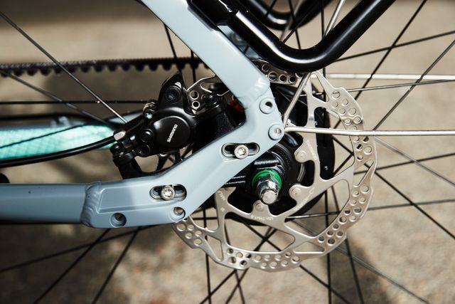 closeup shot of disc brakes on cero one ecargo bike