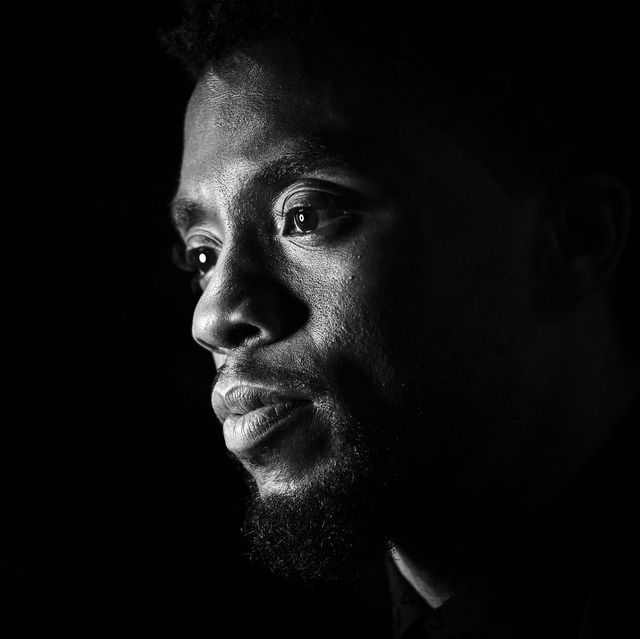 london, england   february 08  editors note this image has been converted to black and white chadwick boseman attends the european premiere of marvel studios black panther at the eventim apollo, hammersmith on february 8, 2018 in london, england  photo by gareth cattermolegetty images for disney