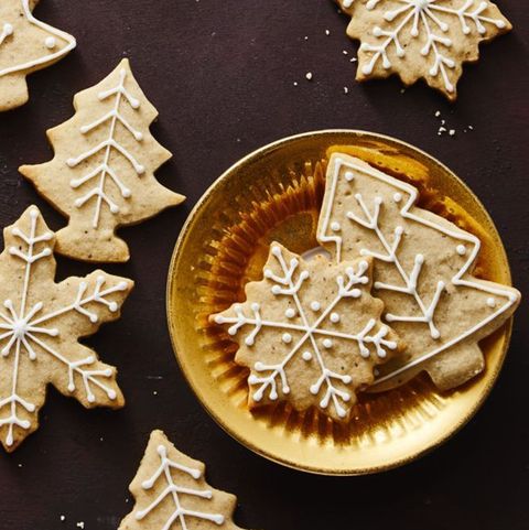 christmas food a plate of star and christmas tree shape cookies
