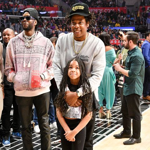 Blue Ivy Attends Lakers vs. Clippers Game with Father Jay-Z