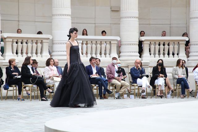 paris, france   july 06 a model walks the runway during the chanel couture haute couture fallwinter 20212022 show as part of paris fashion week on july 06, 2021 in paris, france photo by bertrand rindoff petroffgetty images