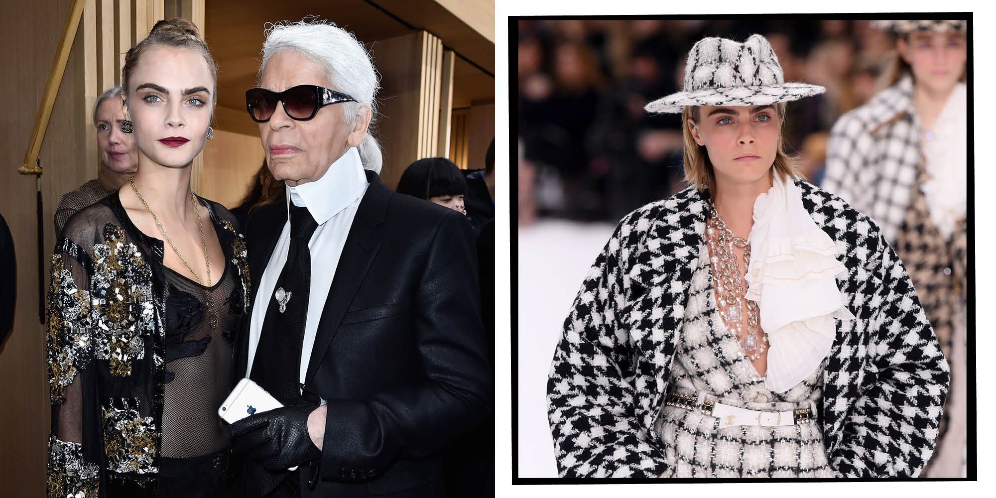 Cara Delevingne Opens Karl Largerfeld S Final Chanel Show With The 90s Supers Looking On