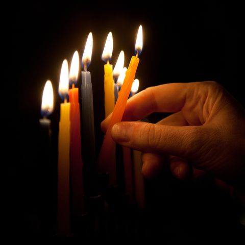 chanukah candles lit