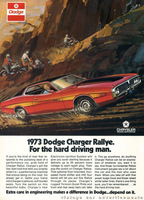 Ο φορτιστής Dodge για το 1972 δείτε πώς ήταν η διαφήμιση πριν από 50 χρόνια με αυτήν τη διαφήμιση dodge charger