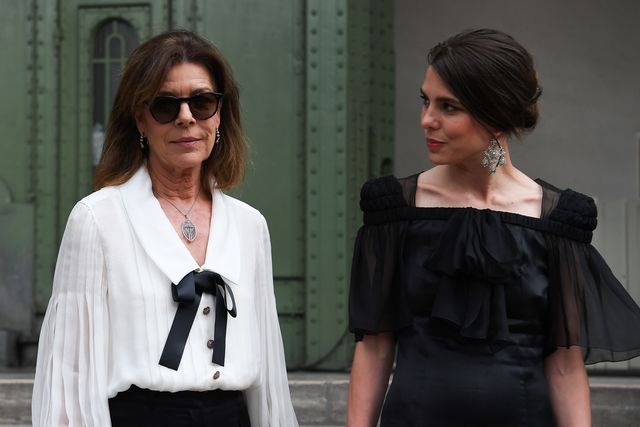 charlotte casiraghi r and her mother princess caroline of hanovre l arrive for the karl for ever event to honour late german fashion designer karl lagerfeld at the grand palais in paris, on june 20, 2019   the late designer for the french label chanel, karl lagerfeld, died at the age of 85, on february 19, 2019, in paris photo by christophe archambault  afp        photo credit should read christophe archambaultafp via getty images