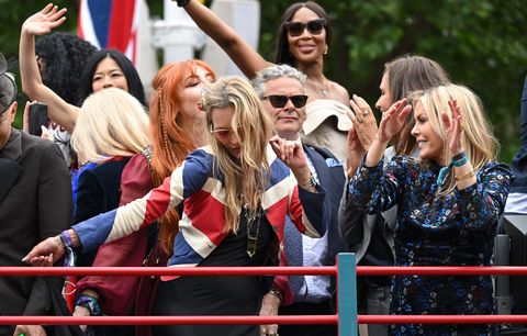Kate Moss and Naomi Campbell at the anniversary parade