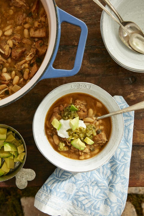 white turkey and poblano chili