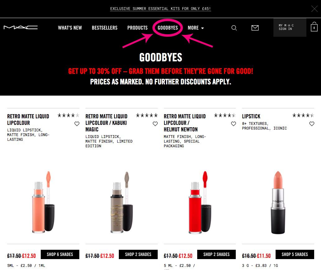 mac cosmetics website glitches