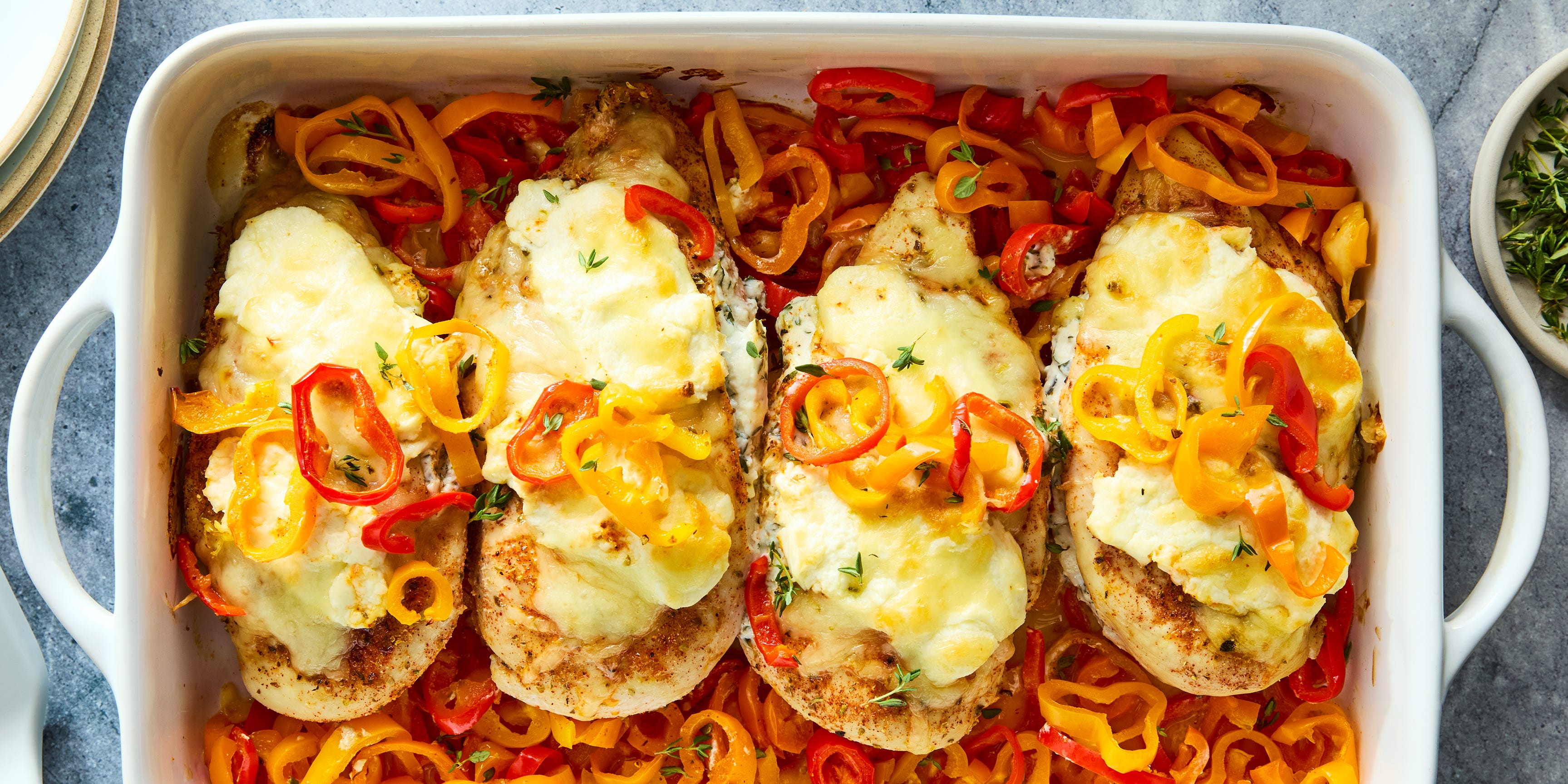 This Cheesy Chicken & Pepper Bake All Comes Together In One (!!) Dish