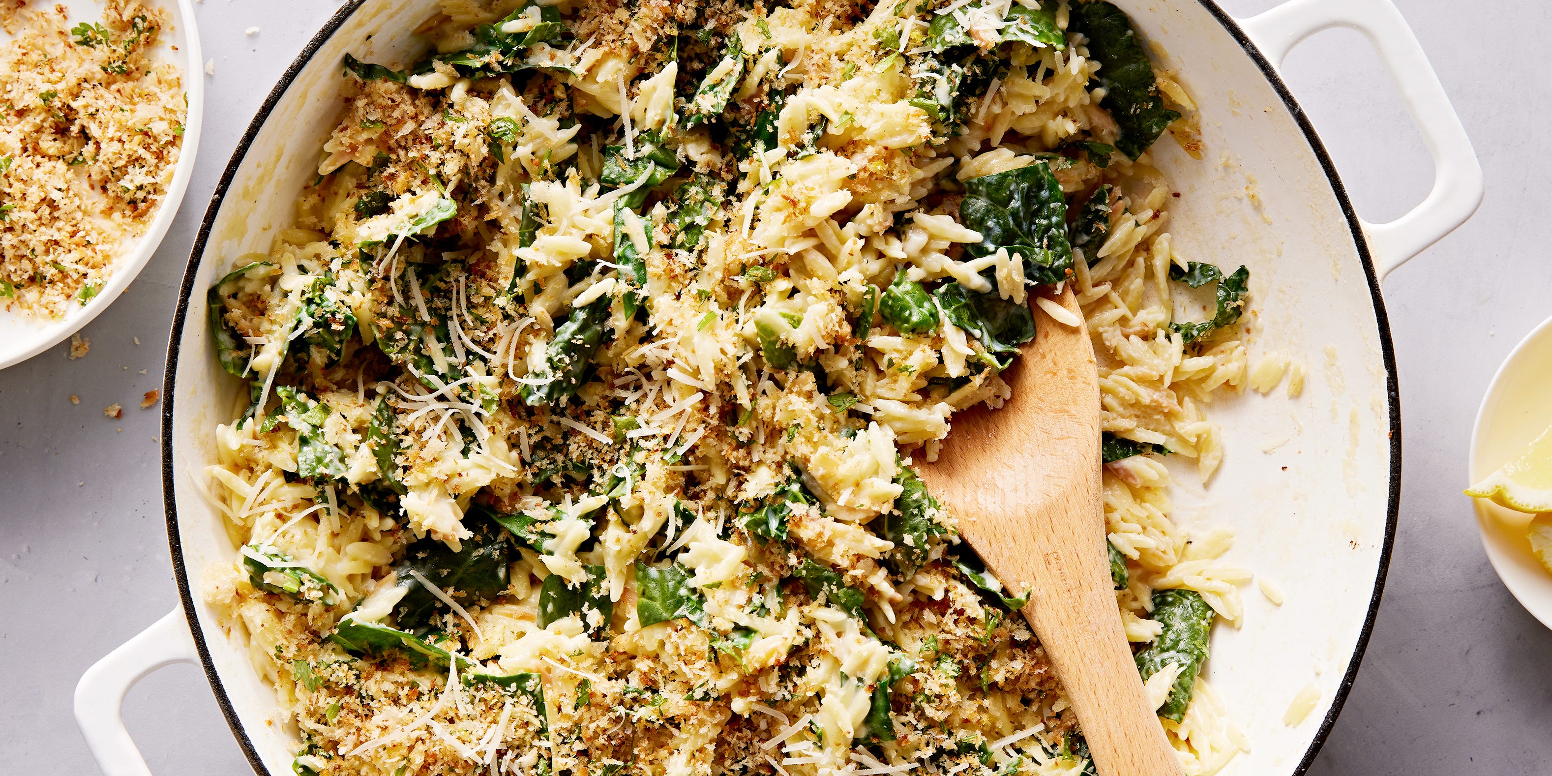 This Cheesy Kale Orzo With Herbed Bread Crumbs Was Made Busy Weeknights