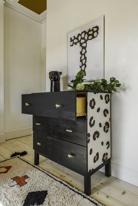 How To Upcycle Chest Of Drawers With Painted Leopard Print Design