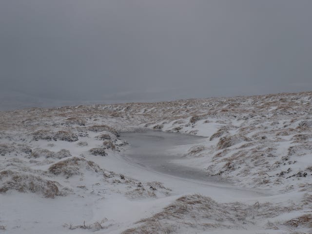 Cheviot mountains in snow