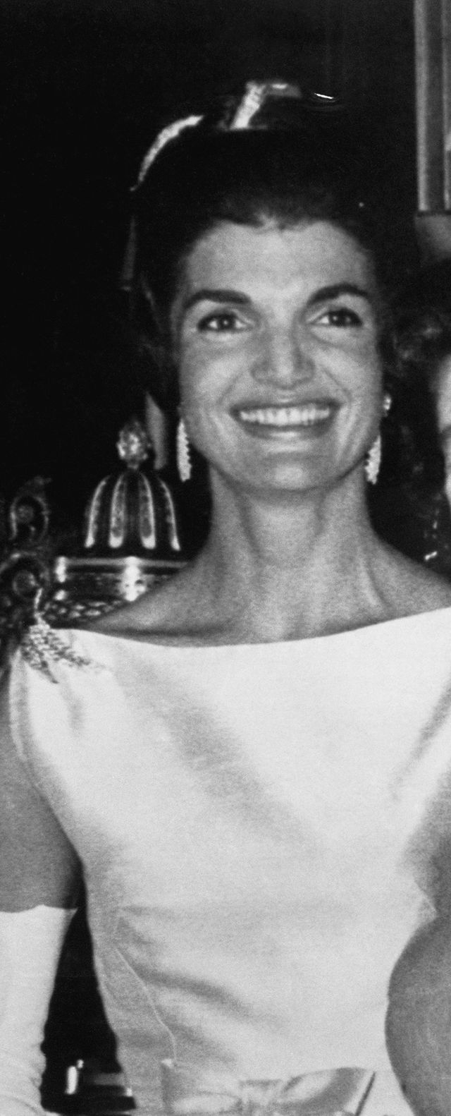 original caption queen elizabeth right flashes a radiant smile as she stands next to mrs jacqueline kennedy after dinner at buckingham palace here june 5th the us president and the first lady were guests of the queen and prince philip this was the first time an american president dined at buckingham palace since 1918