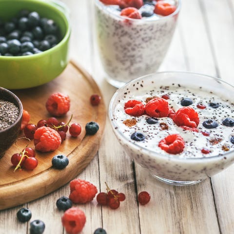 chia seed pudding with fresh friut