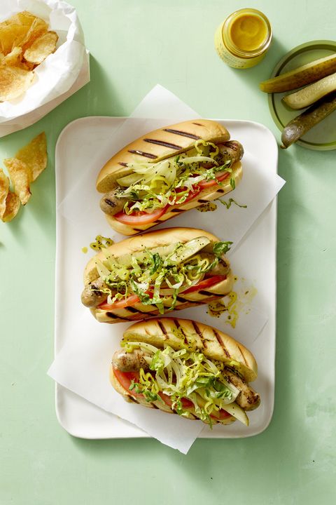 chicago style chicken dogs   cookout menu