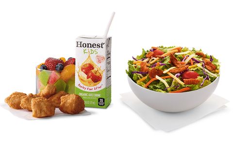 Chick-fil-a kid's nuggets meal and side salad