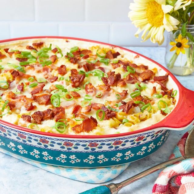 chicken casserole with bacon and green onions
