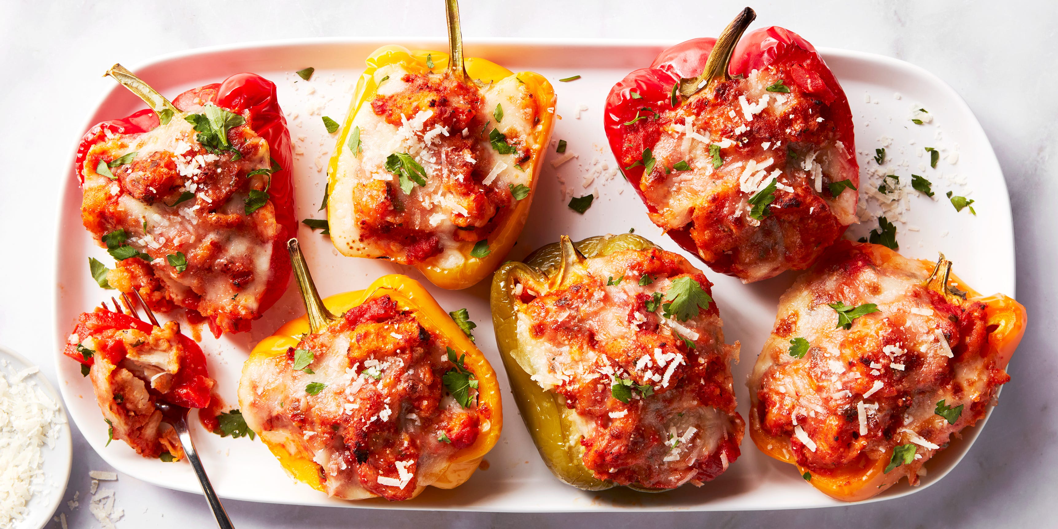 Chicken Parm-Stuffed Peppers