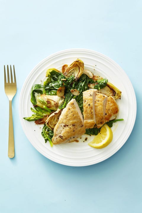 chicken with creamy spinach and artichokes
