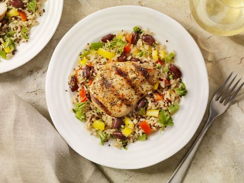 Grilled Chicken with Quinoa and Brown Rice Salad