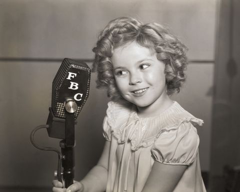 shirley temple with microphone