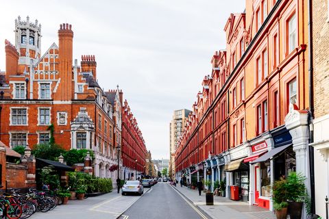 chiltern street in marylebone district, london, england, uk